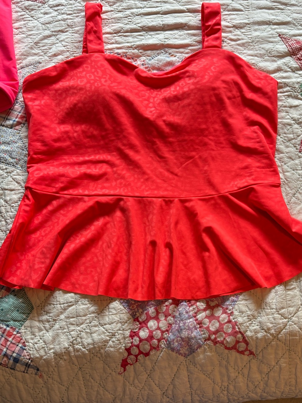 KIAVA Peplum Tankini Top with subtle Cheetah print